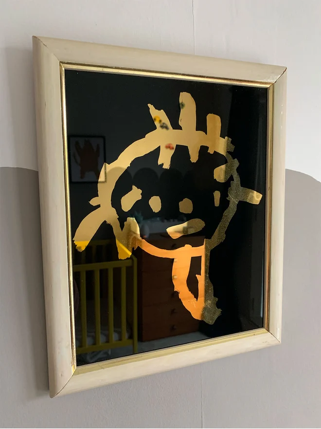 childrens drawings gold leaf gilded framed