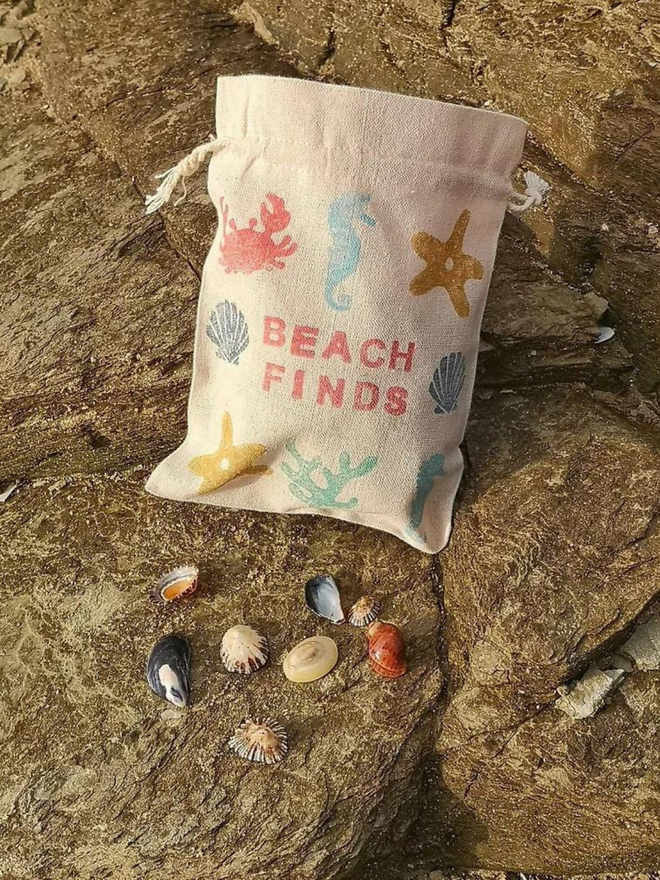 Beach Finds drawstring bag