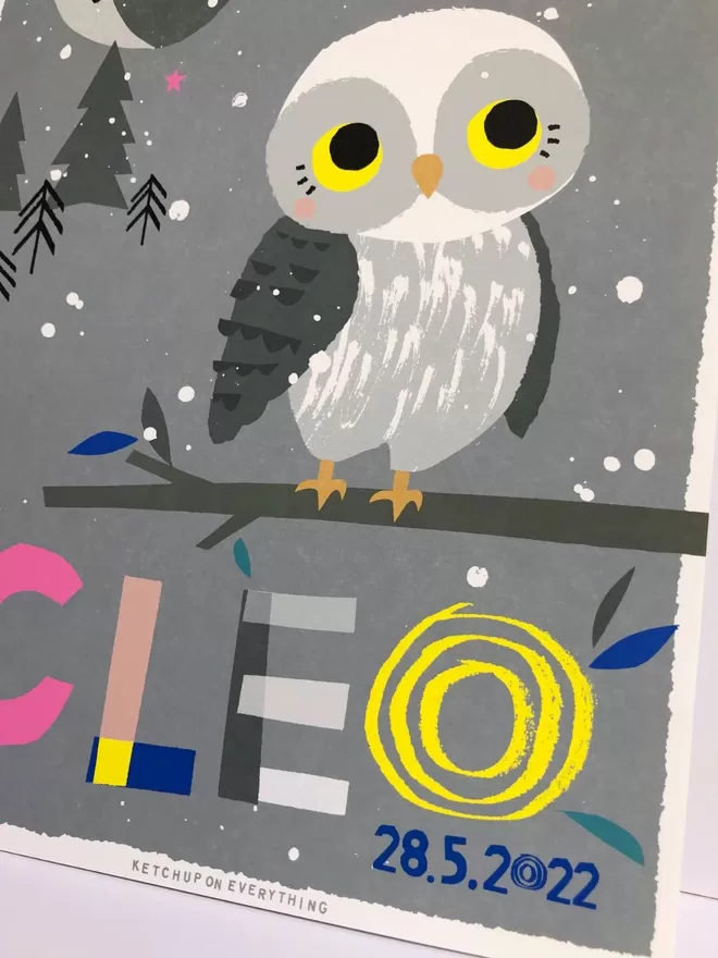 Personalised Owl Print
