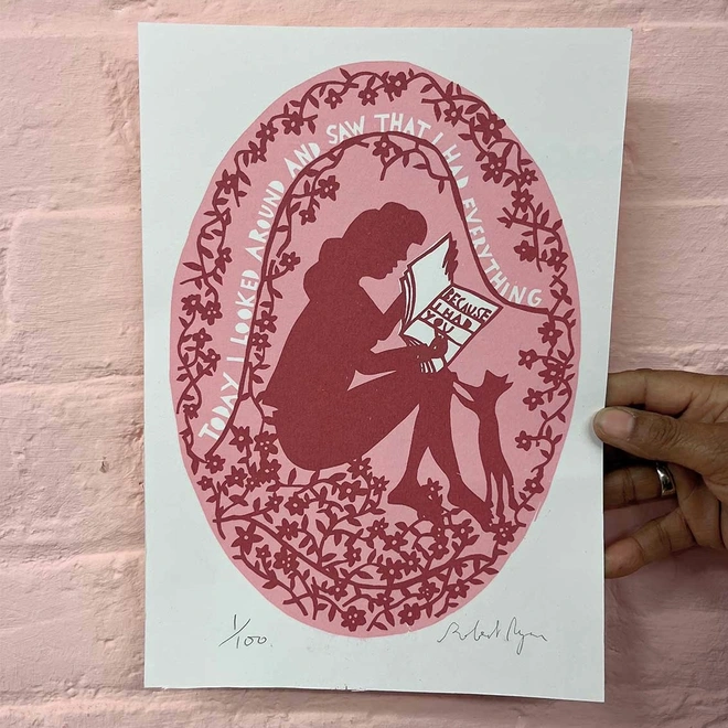 Today I looked around and saw that I had everything because I had you print