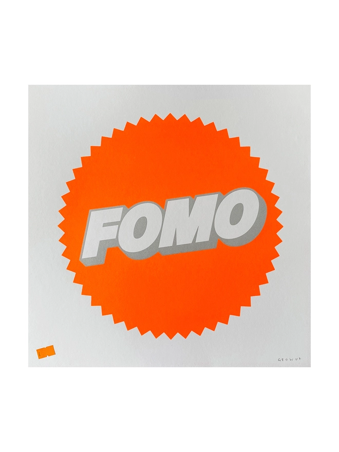 FOMO 55 - Orange Price Tag Screenprint