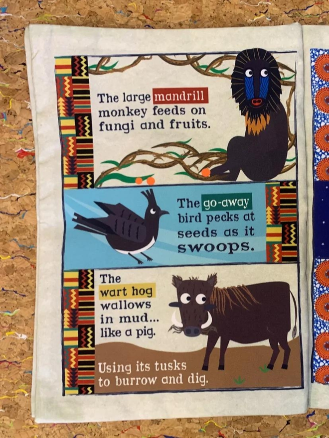 animals of africa cloth newspaper for babies