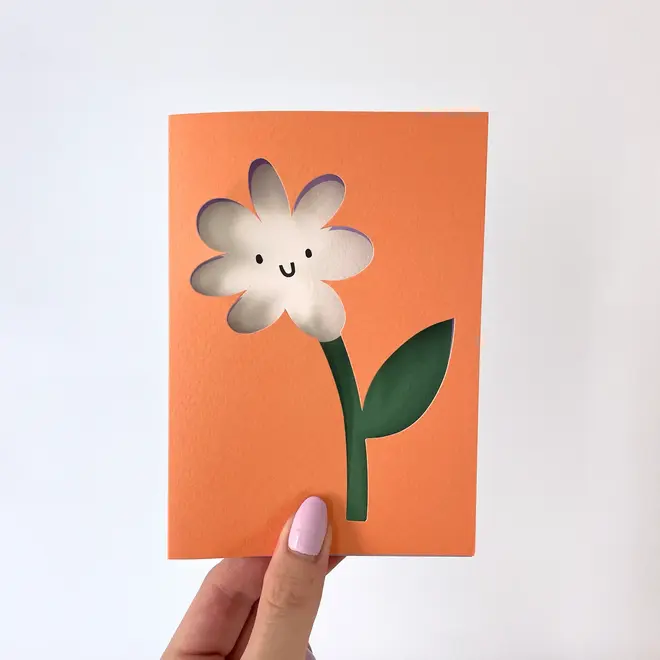 Flower die cut card
