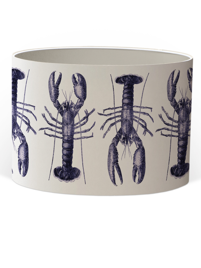 Mountain and Molehill – Blue Lobster Lampshade cut out with white inner