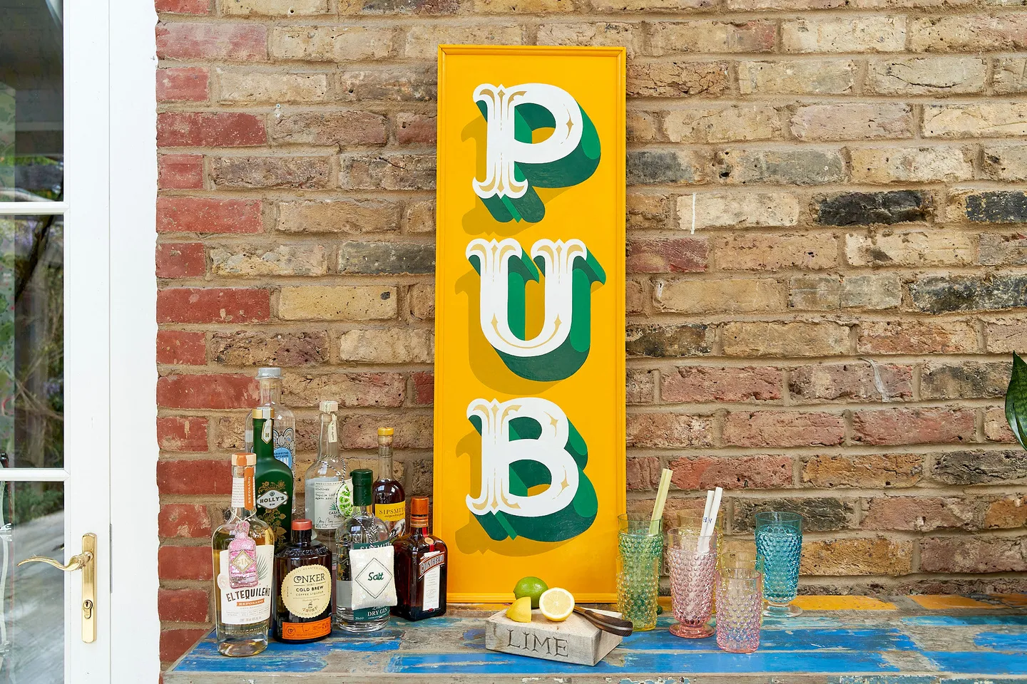 Pub hand painted outdoor sign