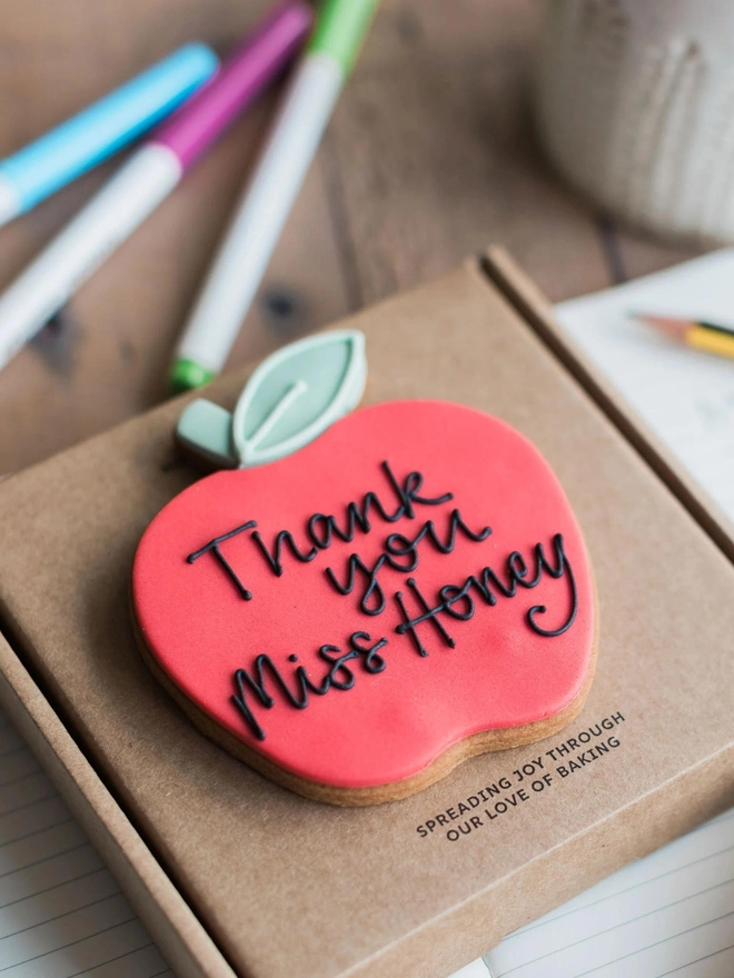 Personalised Thank You Teacher Apple Biscuit