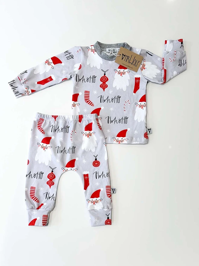 Baby and toddler lounge set with Santa / Father Christmas print