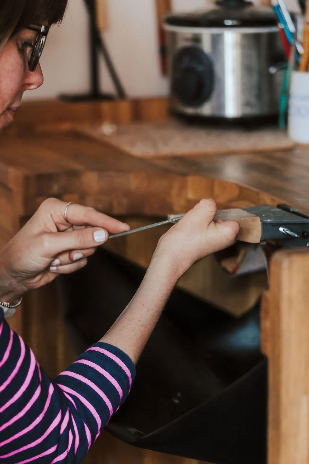 Hannah Weston making jewellery