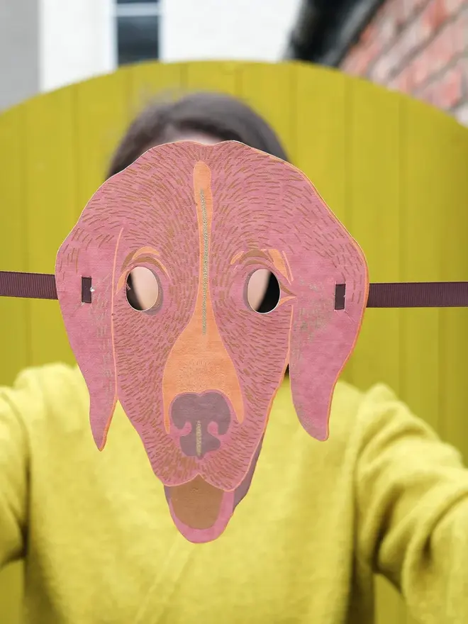 screen print dog animal fancy dress mask