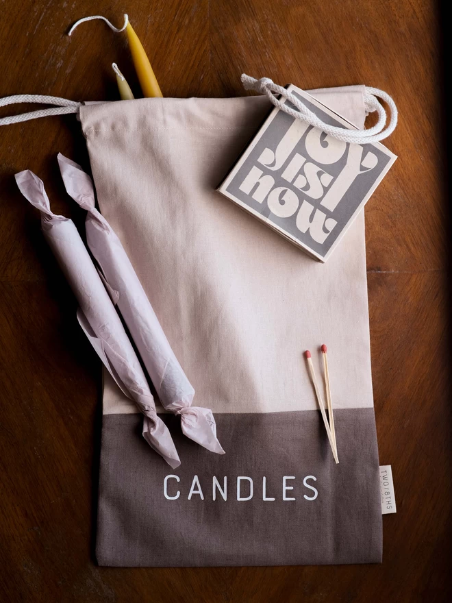 Linen Candle Storage Bag