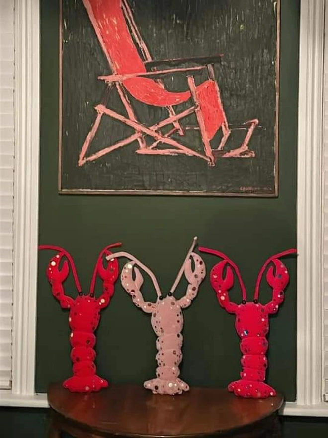 Velvet lobster wall decoration