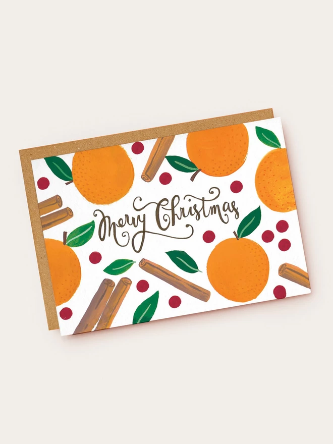 Orange and cinnamon Christmas card