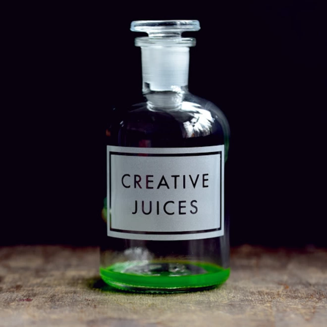 'Creative juices' apothecary bottle, by Vinegar & Brown Paper