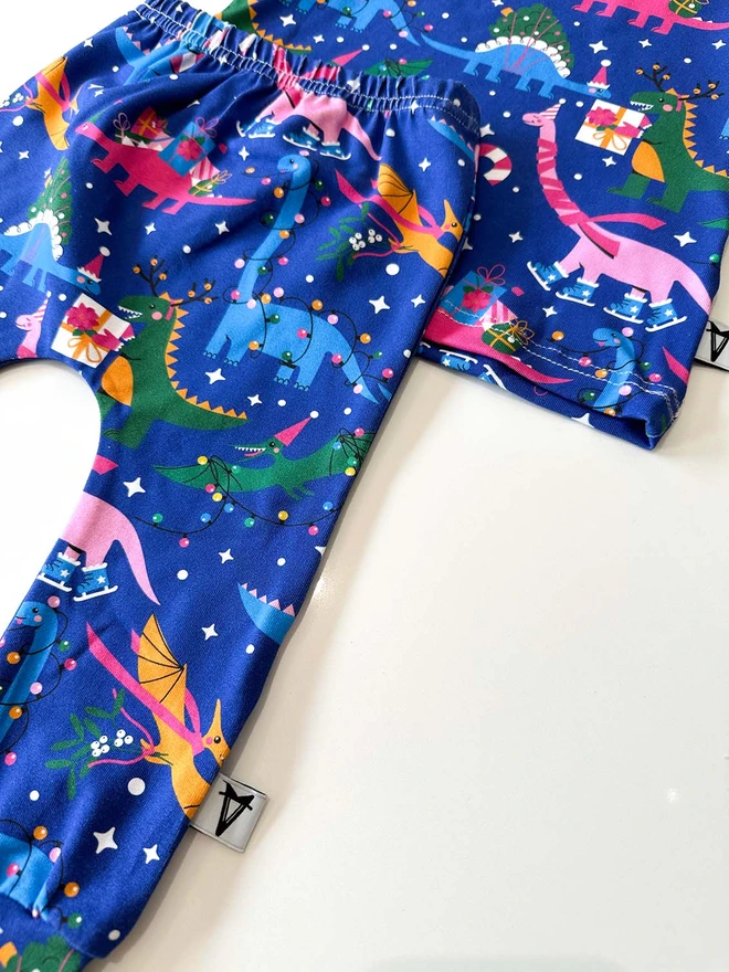 Baby and toddler lounge set in festive dino print