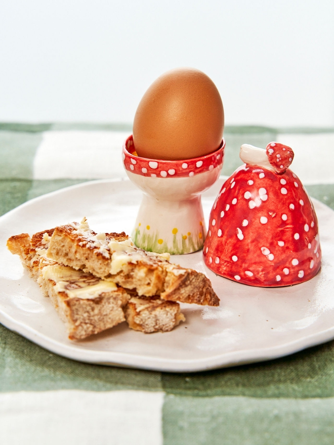 Toadstool Egg Cup with lid