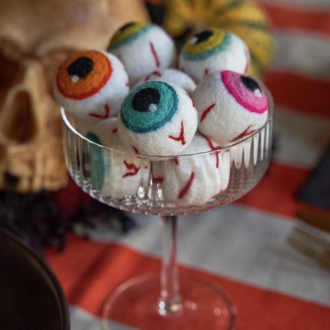 Felt eyeball Halloween in a glass