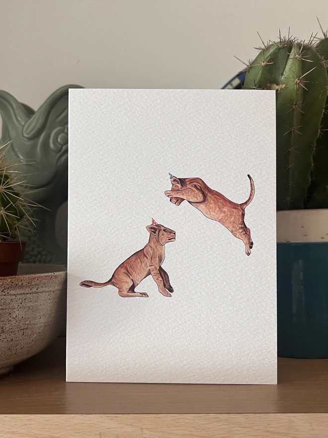 Party Lion Cubs Card