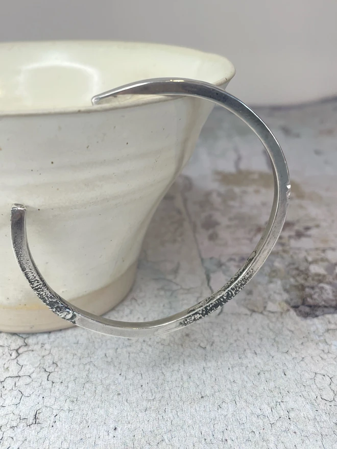 celina c jewellery salisbury handmade recycled sandcast sterling silver statement cuff bracelet holly & co