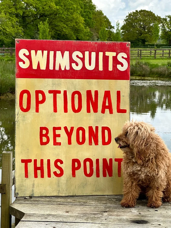 'Swimsuits Optional Beyond This Point' Sign