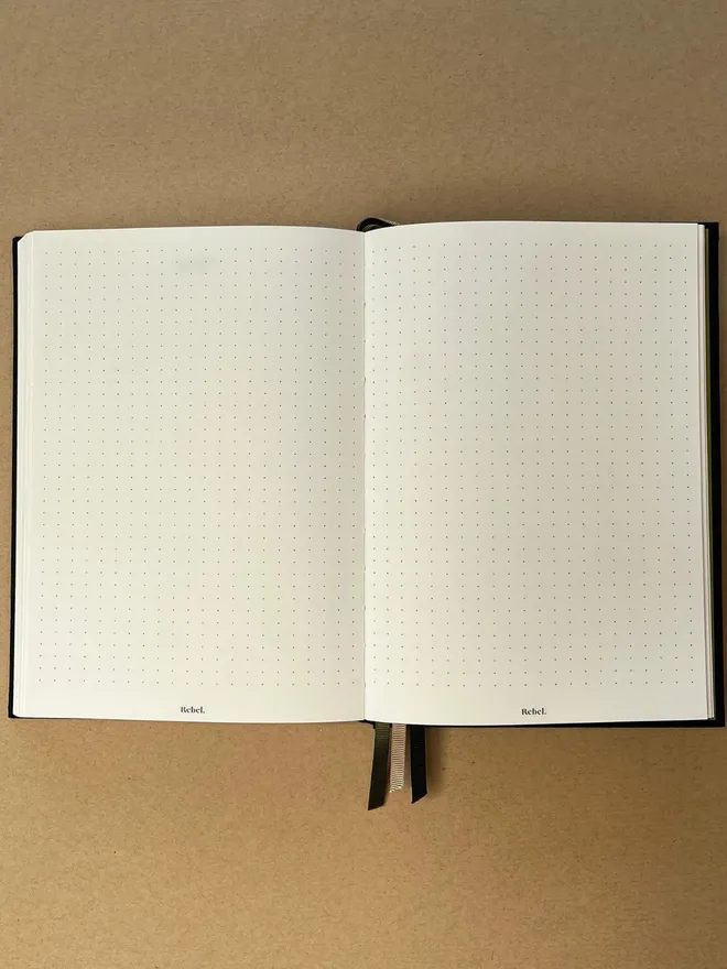 Ink Black A5 Signature Notebook - Dotted Spread