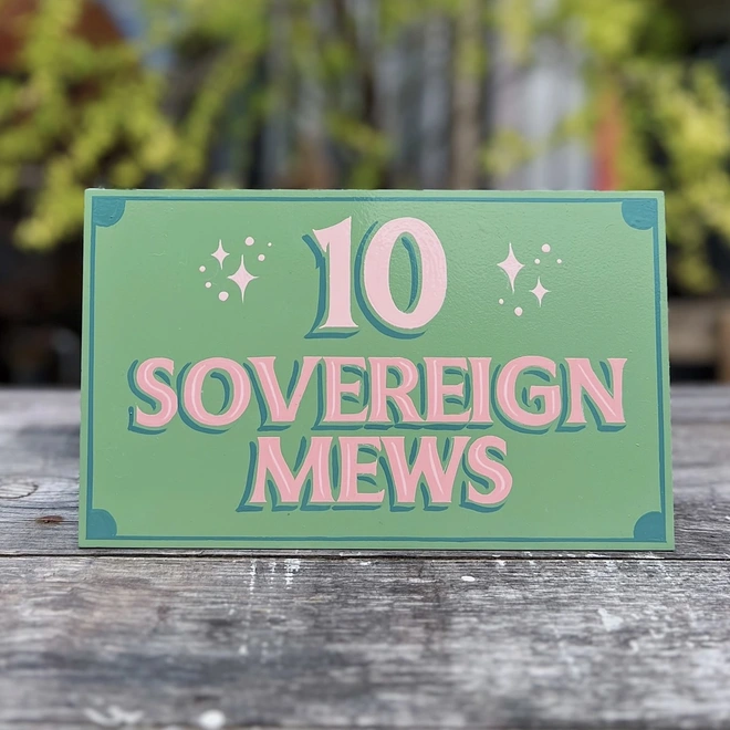 Personalised house sign with signwriting 