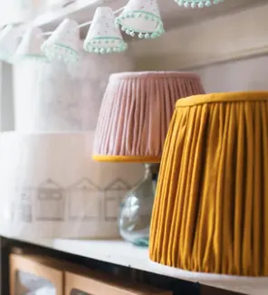 mustard and pink lamps