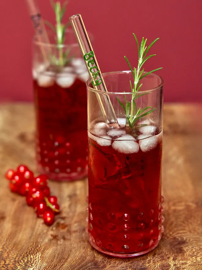 Glass personalised drinking straw