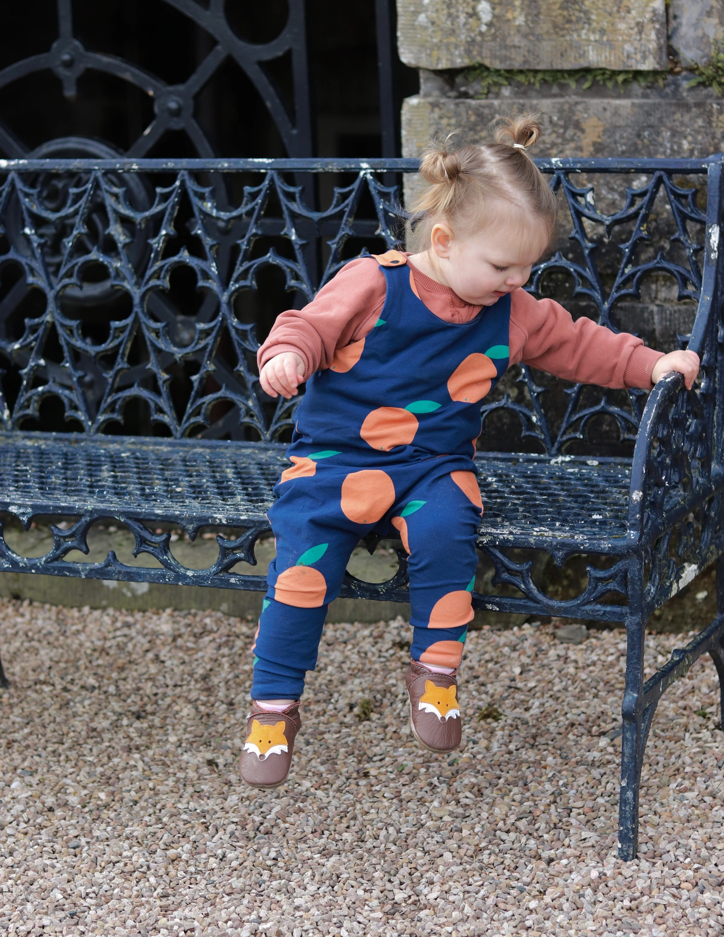 Mr Fox Chocolate Inch Blue baby shoe