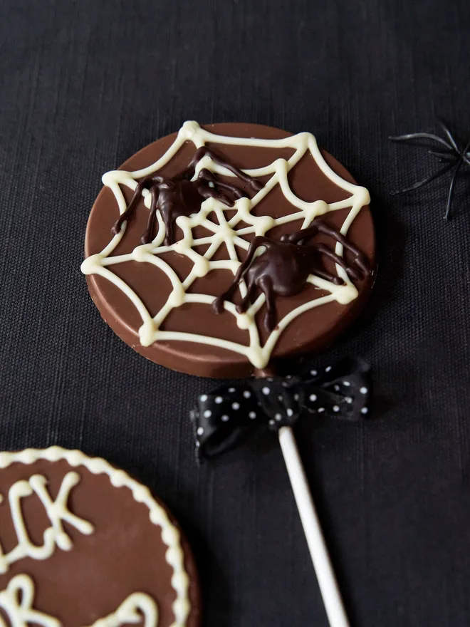 Halloween spiderweb chocolate lollipop