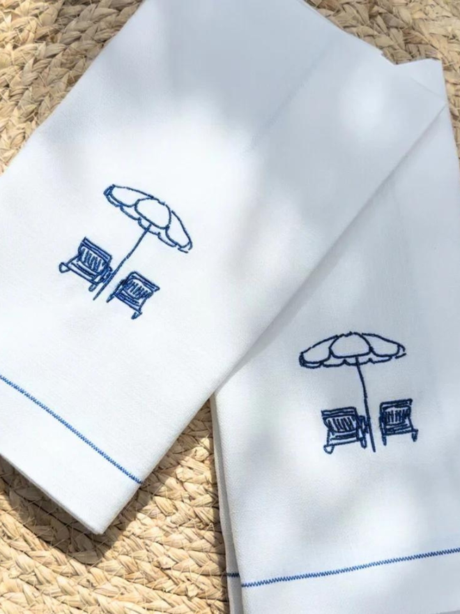 embroidered parasol napkin