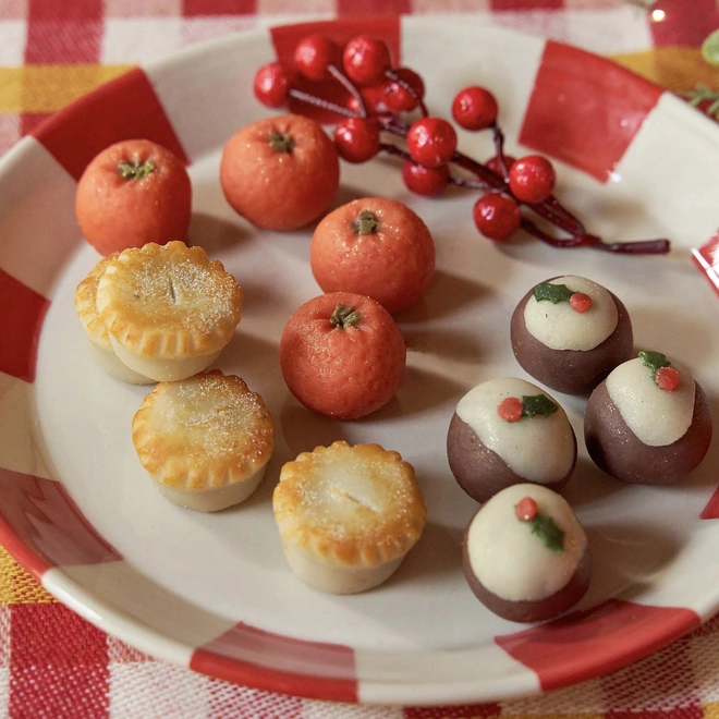 Christmas marzipan food