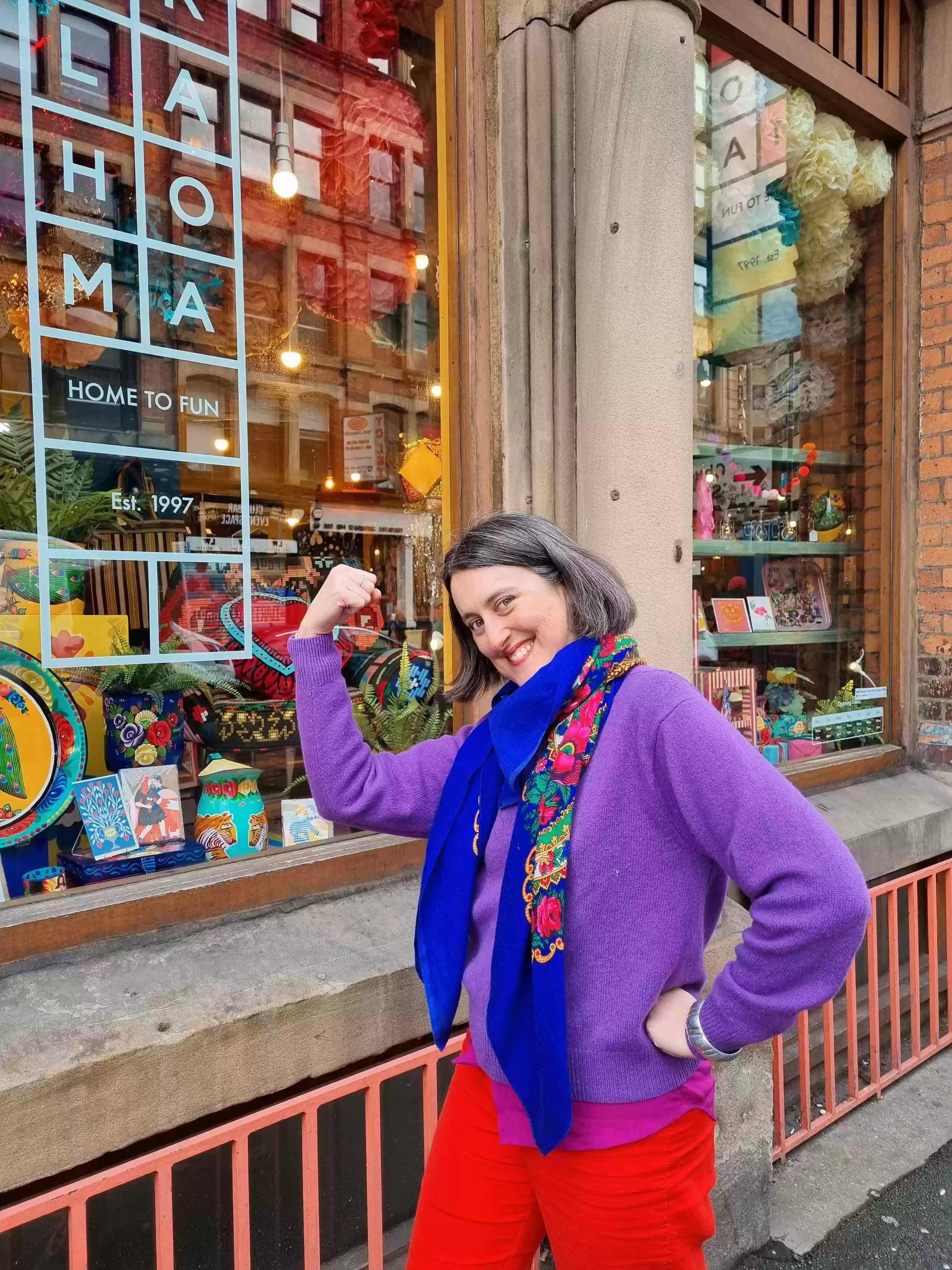 Nicola Payne stood outside her shop Oklahoma 