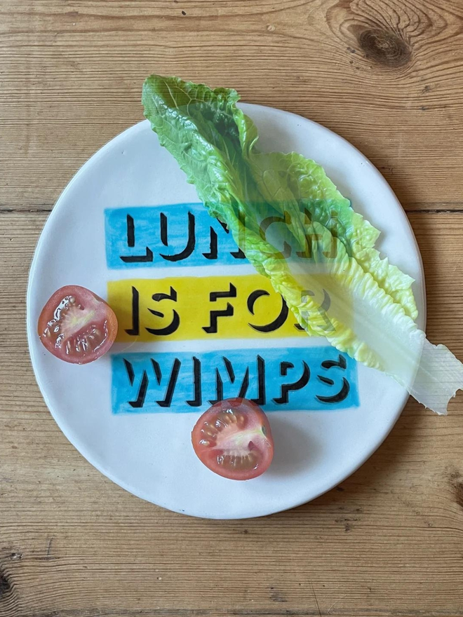 Wall Street – 'Lunch Is For Wimps' Stoneware Plate