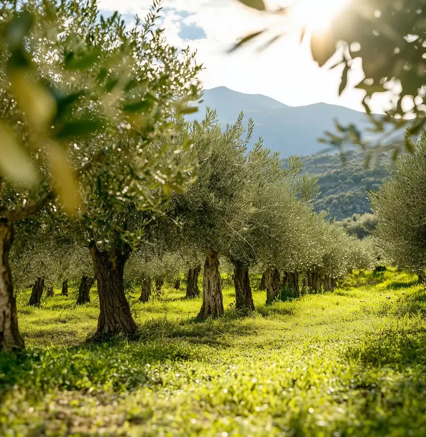 grove of olive trees in albania