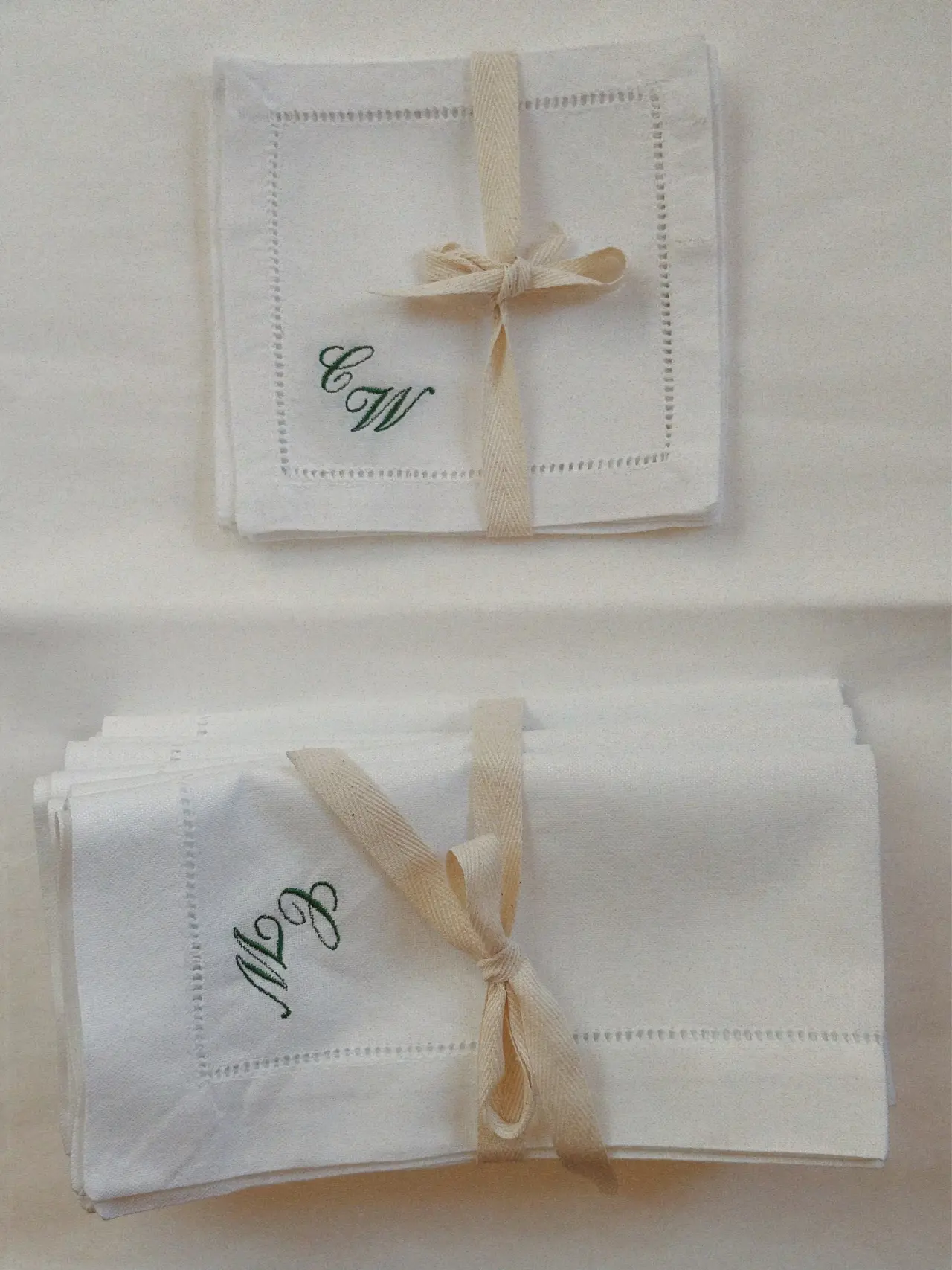 monogram embroidered napkins