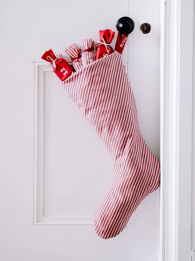 candy cane stocking advent calendar