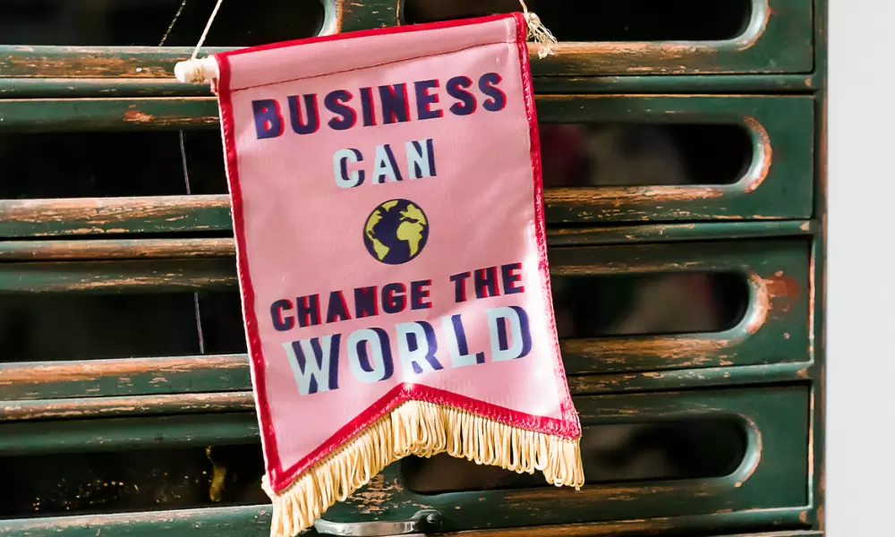 Business can change the world banner