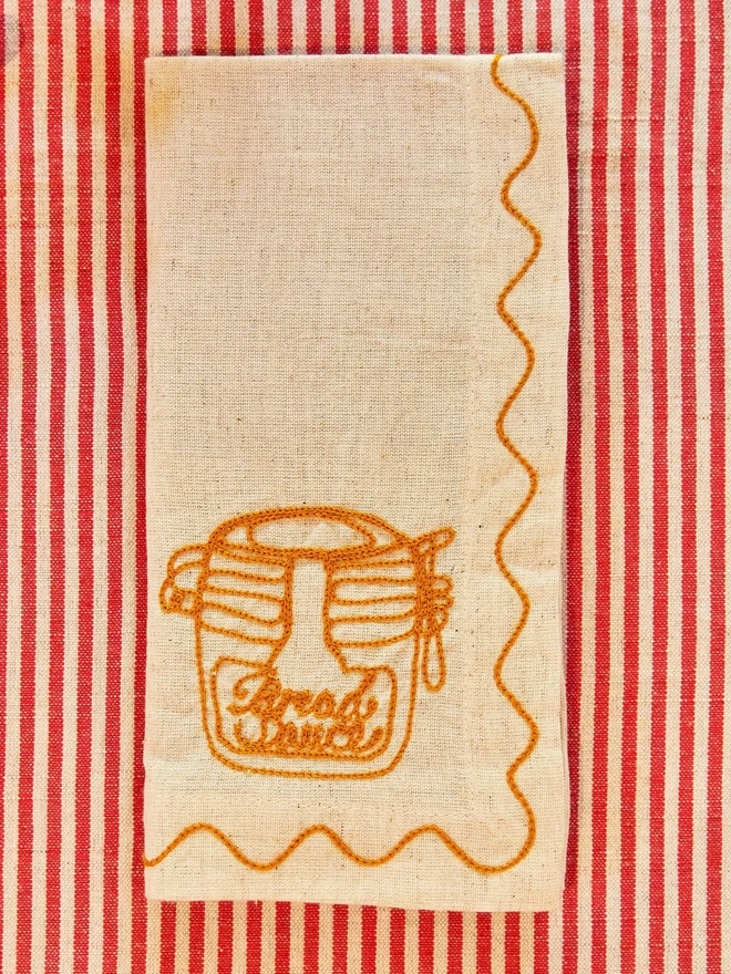 Embroidered Christmas condiment napkins