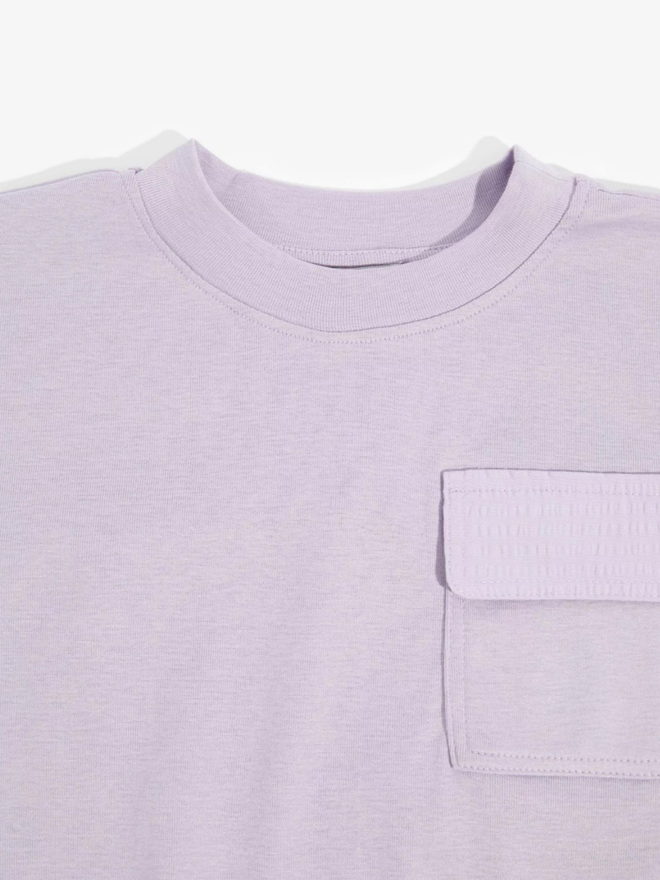 Lilac oversized kimono sleeve cool kids t-shirt by studio koter in organic cotton with pocket