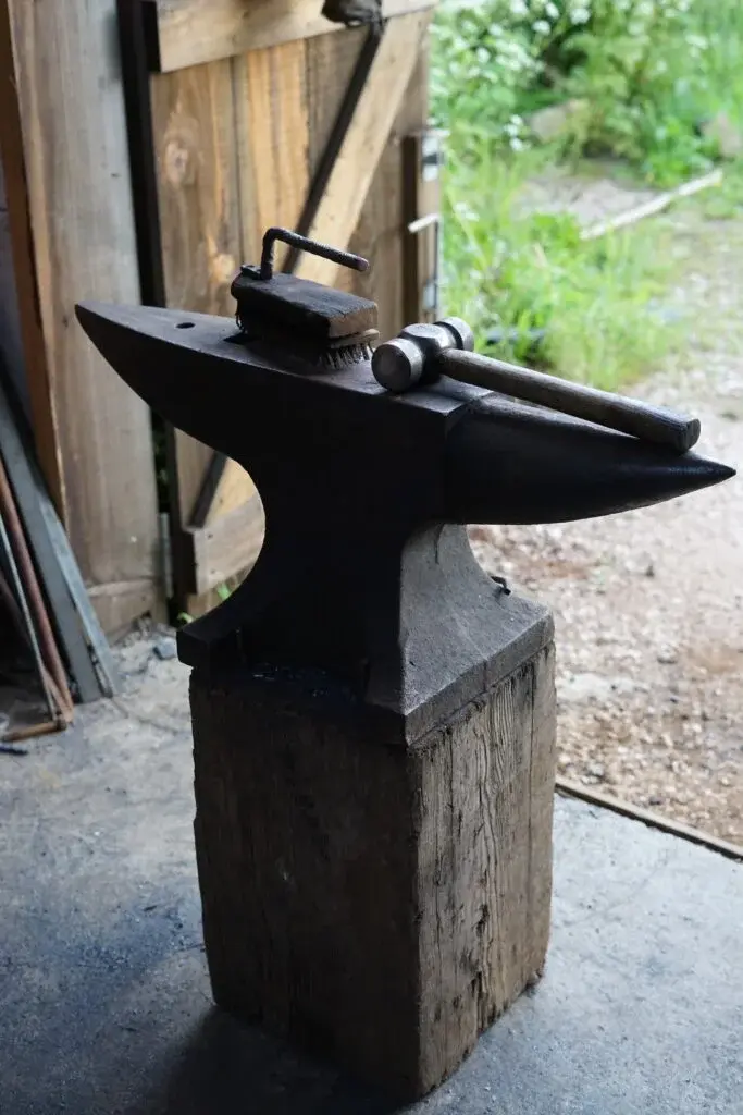 anvil and tools in forge studio