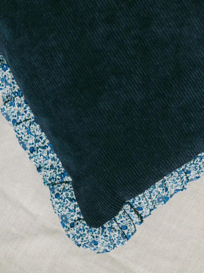 dark blue patterned liberty fabric sample