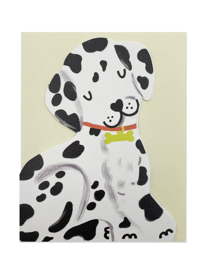 Cute Dalmatian Puppy Mini Greeting Card For Dog Lovers | Raspberry Blossom