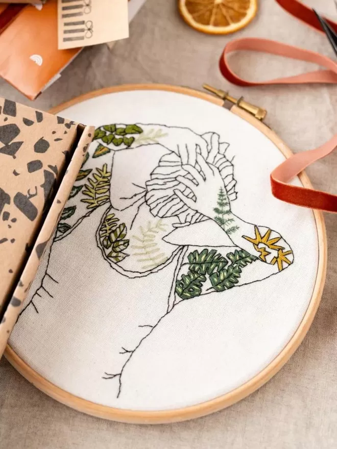 Stitch Happy Botanical tattoos Embroidery Kit