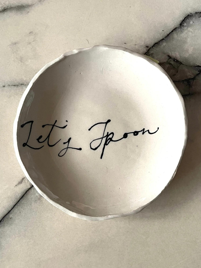 Let's Spoon Small Ceramic Plate