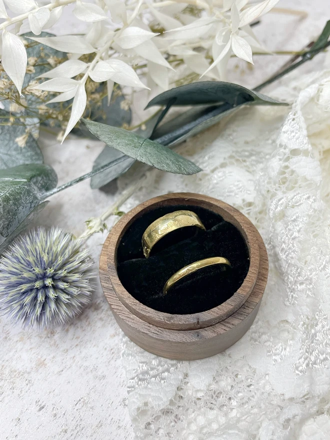 Recycled Gold Unique Bespoke Sand Cast Wedding Band Ring Celina C Jewellery Holly & Co