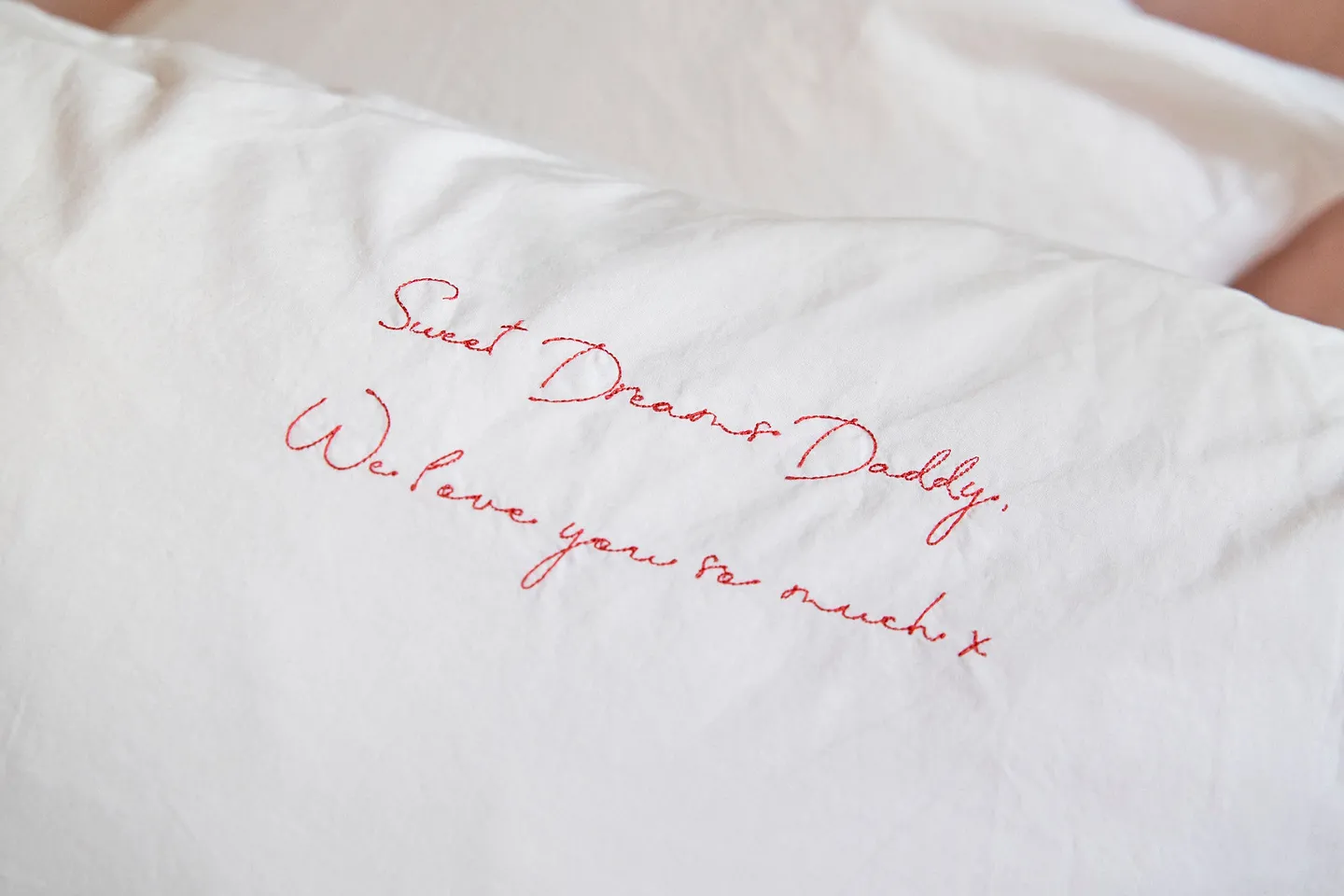 Personalised embroidered pillowcase