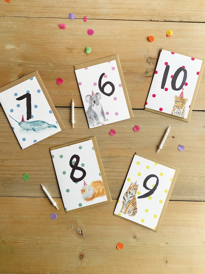 Party Animal Birthday Age Cards 