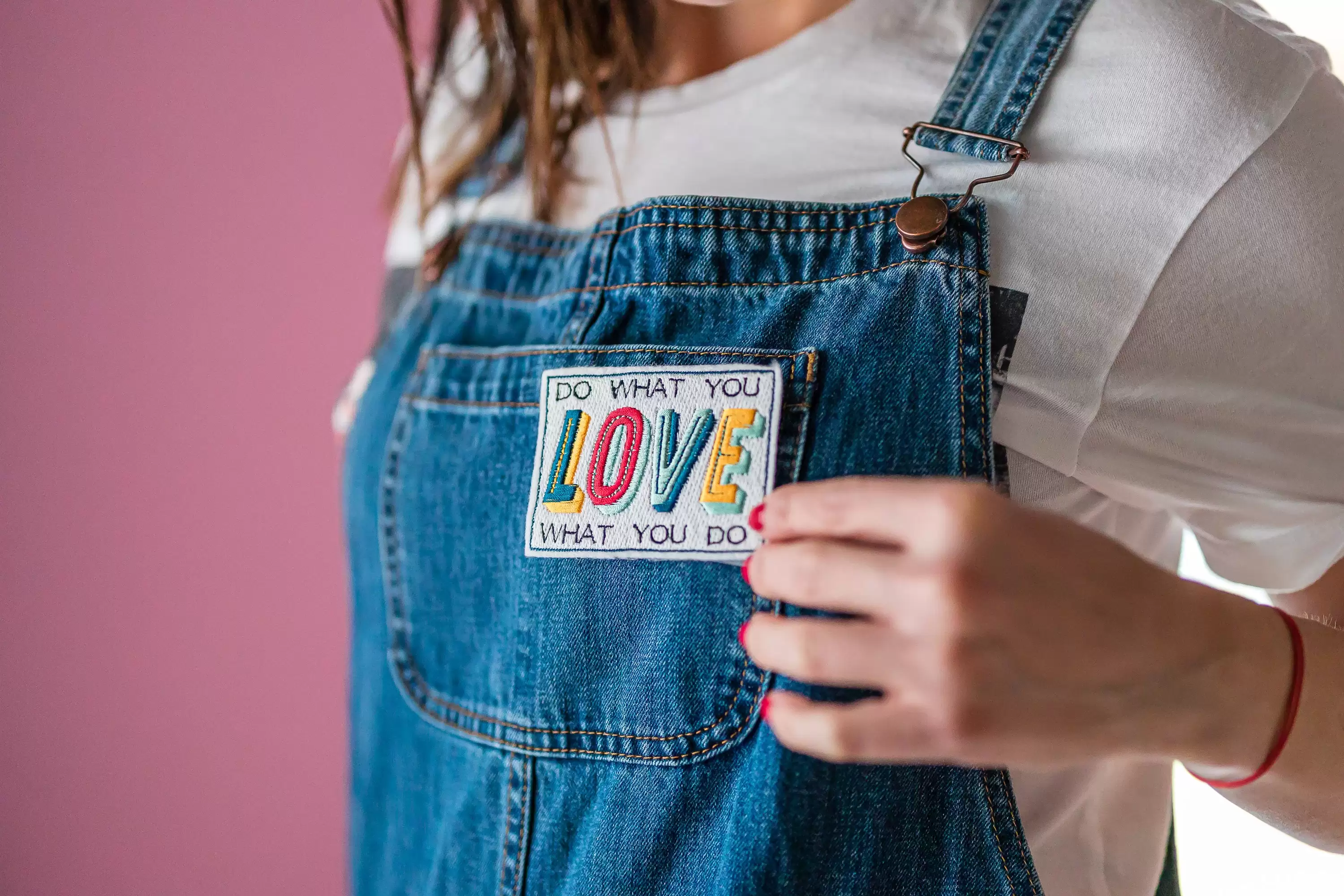 Do What You Love Iron on Patch and Denim Dungarees