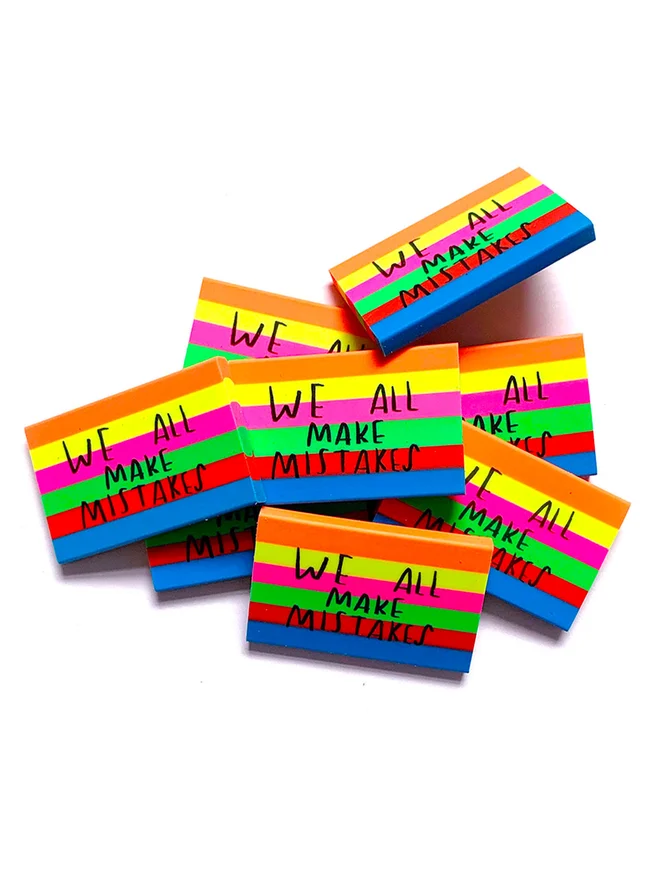 Rainbow eraser for mistakes. Because we all make them. 