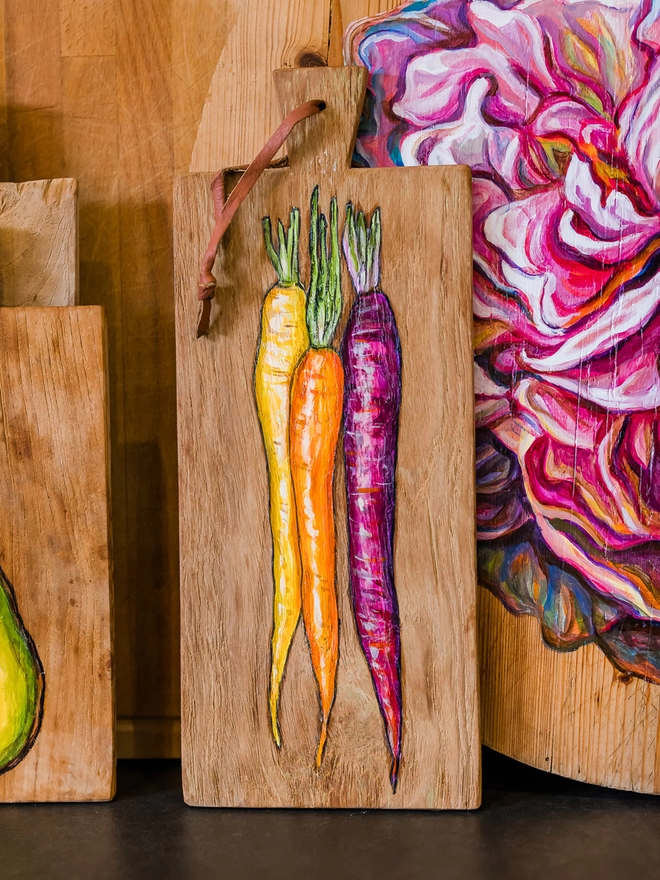 'Carrot' Handpainted Serving Board
